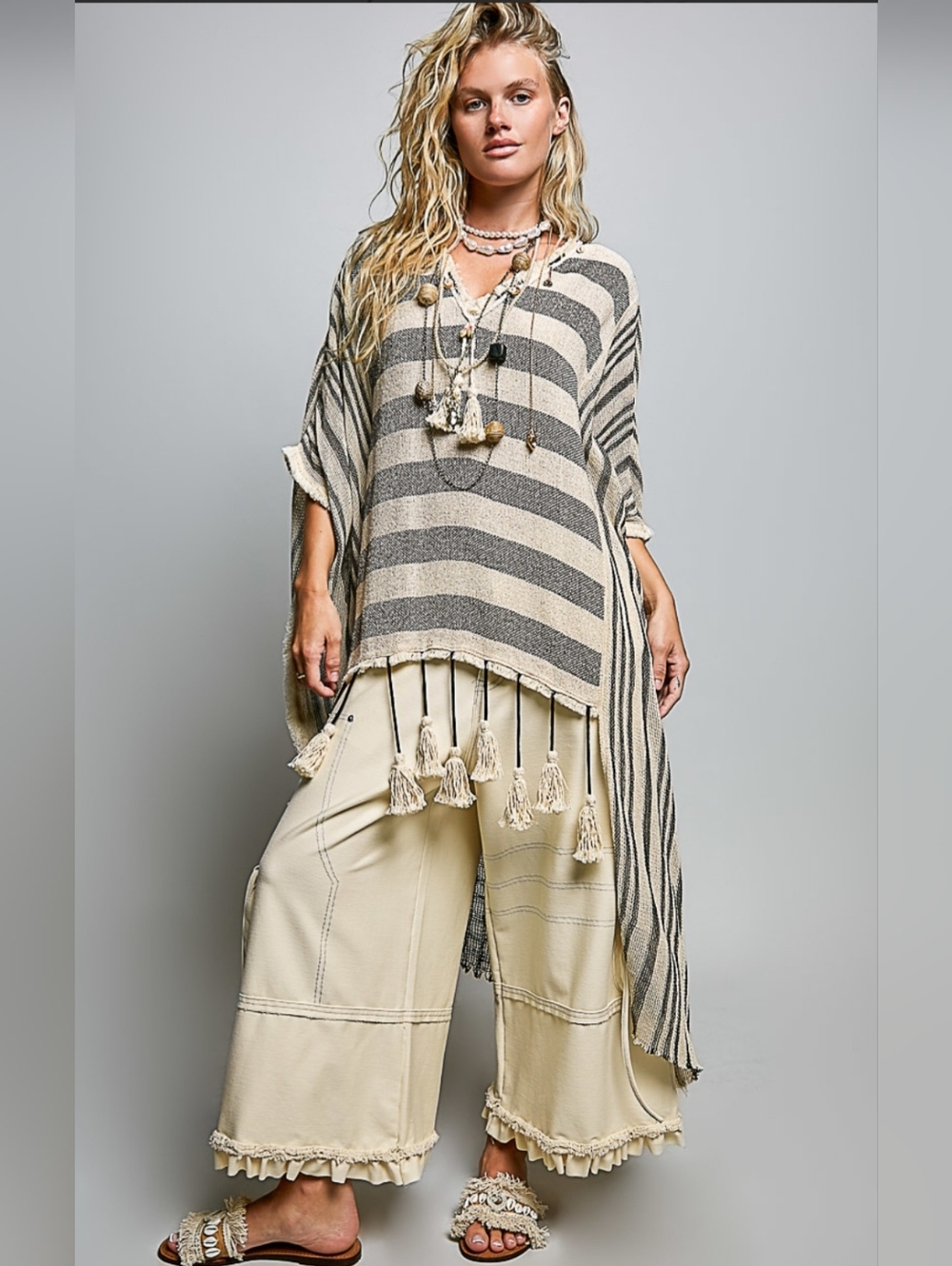 #1548 POL Boho Wanderlust Tassel  Top